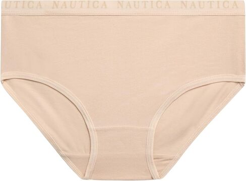 Nautica Girls' Brief Underwear - 10 Pack Casual Stretch Logo Waistband Mid-Waist Briefs - Girls Cotton Underwear (4-12), Size 6X, Pink/Print/Grey Heather/Blue/Stripe in Saudi Arabia