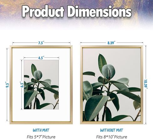 AUEAR, 16x20 Aluminum Frame in Gold - Real Glass - Made to Display Pictures 11x14 with Ivory Color Mat Horizontal and Vertical Formats for Wall (2 Pack) in Saudi Arabia
