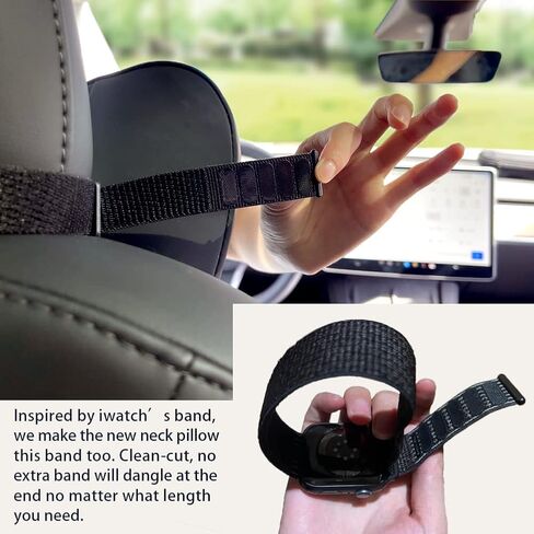 Tesla Headrest Pillow 2 Packs Genuine Nappa Leather Car Neck Pillow Tesla Model Y Model 3 Model X Model S Universal Fit Neck Support Cushion Black in Saudi Arabia