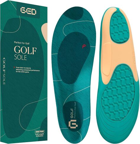 النعال أحذية الجولف للرجال - GED Sports Insoles لدعم القوس وألعاب القوى - خفيفة الوزن ، مرنة ، تقليم لتناسب ، وزيادة الاستقرار ، التوازن ، التقلبات الدقيقة ، انخفاض التعب في القدم (الولايات المتحدة 9-13.5) in Kuwait