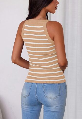 PrettyGarden Womens Tops Dary Disy Halter Neck Out Out Tank Tops for Women 2025 Slim Fit Slibed Sumbed Sanks in Saudi Arabia