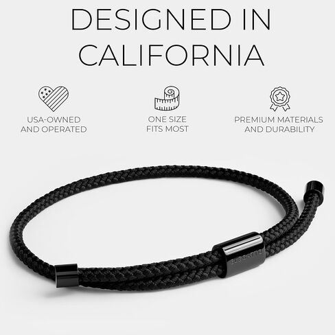 Elegatto Sailor Premium Rope Bracelet للرجال | نايلون البحرية الحبل مع الفضة المصقول المصقول من الفولاذ المقاوم للصدأ السحب إغلاق الحبل | أساور مصمم الرجال in Kuwait