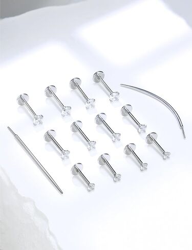 14 كيلو الذهب مملوءة بخيوط الخواتم خواتم الأنف الأزرار المسطحة في المقودات الخلفية 20G 18G 16G 316L خواتم أنف من الفولاذ المقاوم للصدأ الجراحية in Kuwait
