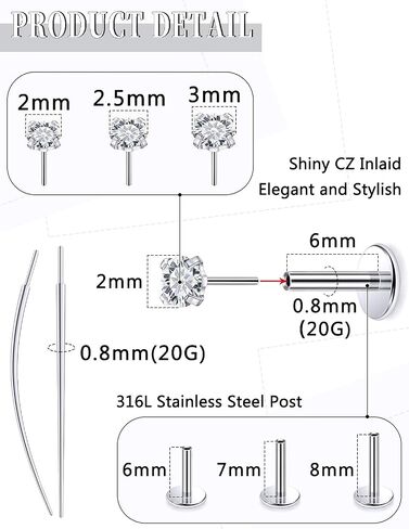 14 كيلو الذهب مملوءة بخيوط الخواتم خواتم الأنف الأزرار المسطحة في المقودات الخلفية 20G 18G 16G 316L خواتم أنف من الفولاذ المقاوم للصدأ الجراحية in Kuwait