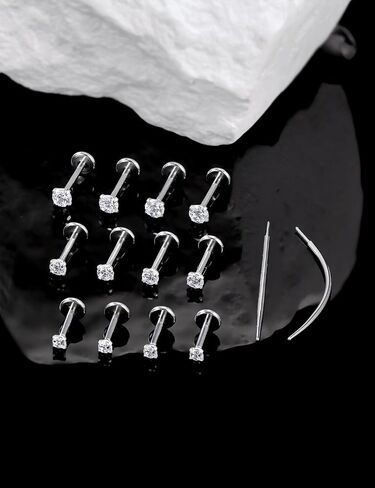 14 كيلو الذهب مملوءة بخيوط الخواتم خواتم الأنف الأزرار المسطحة في المقودات الخلفية 20G 18G 16G 316L خواتم أنف من الفولاذ المقاوم للصدأ الجراحية in Kuwait