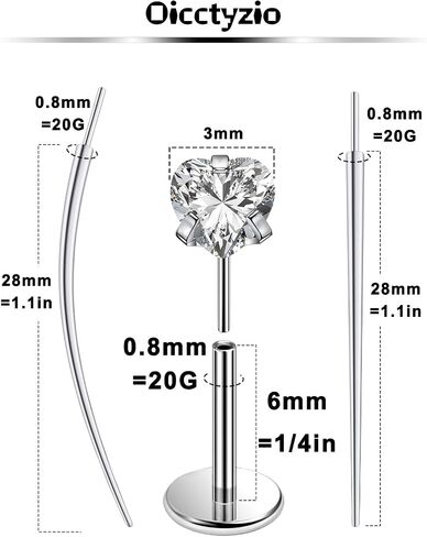F136 Titanium 20/18/16G Threadless Flat Back Stud Earrings Nose Rings Lip Labret Medusa Monroe Piercing Jewelry with Taper for Women Men in Saudi Arabia