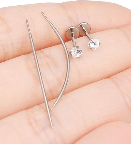 F136 Titanium 20/18/16G Threadless Flat Back Stud Earrings Nose Rings Lip Labret Medusa Monroe Piercing Jewelry with Taper for Women Men in Saudi Arabia