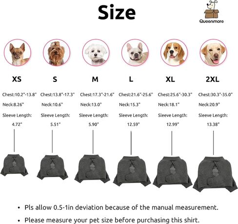 Queenmore Dog Leg Sleeve to Stop Licking, Alternative to Cone of Shame, After Surgery Dog Elbow Protector with Magic Tapes, Recovery Suit for Dogs Anti-Lick Wounds Sleeves, Grey, S in Kuwait