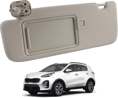 Passenger Side Sun Visor Compatible with 2017 2018 2019 2020 2021 2022 KIA Sportage Front Right Sun Protection Shade Makeup Mirror Gray Replaces 85210-D9110 85210D9110 in Kuwait