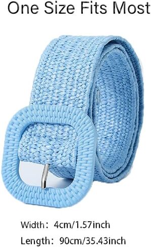COTIM COYIN Women Braided Wide Belt Woven Waist Belt, Straw Woven Elastic Belt for Women for Dress Jeans Pants in Saudi Arabia