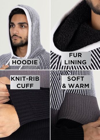 X Ray Mens Fashion Hoodies Sweater Sweater ، Block Color Coll -Block Slim Fit Hoodies للرجال in Kuwait