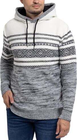 X RAY Mens Fashion Hoodies Pullover Sweater, Casual Knit Color Block Slim Fit Hoodies for Men in Saudi Arabia