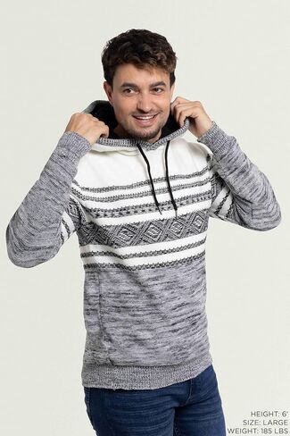 X RAY Mens Fashion Hoodies Pullover Sweater, Casual Knit Color Block Slim Fit Hoodies for Men in Saudi Arabia