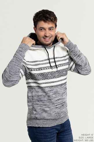 X RAY Mens Fashion Hoodies Pullover Sweater, Casual Knit Color Block Slim Fit Hoodies for Men in Saudi Arabia