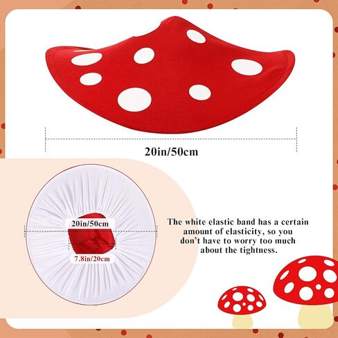 Liitrsh Mushroom Hat Costume Cosplay Accessory Oversized with Wired Brim Red Cap Felt Hat for Women Men Adult Christmas in Saudi Arabia