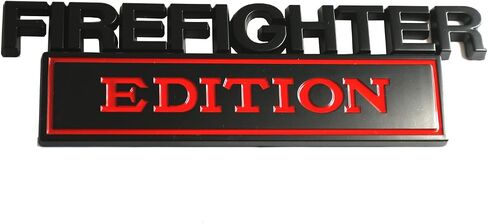 2pcs Big Size Firefighter Edition Emblem, Firefighter Edition Decal Car Badge for Pickup Truck Car Truck Motorcycle F150 F250 F350 (Red) in Kuwait