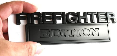 2pcs Big Size Firefighter Edition Emblem, Firefighter Edition Decal Car Badge for Pickup Truck Car Truck Motorcycle F150 F250 F350 (Red) in Kuwait