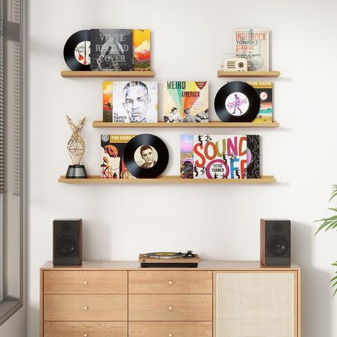 Floating Picture Ledge Shelves for Wall Set of 8, 16 Inch Wall Shelves with Lip Long Large Nursery Book Shelf for Toys Storage Kids Bookshelf Wall Mounted Living Room Bedroom Decor Frames in Saudi Arabia