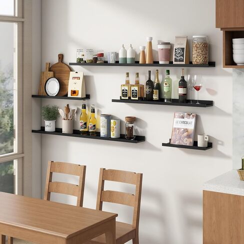 Floating Picture Ledge Shelves for Wall Set of 8, 16 Inch Wall Shelves with Lip Long Large Nursery Book Shelf for Toys Storage Kids Bookshelf Wall Mounted Living Room Bedroom Decor Frames in Kuwait