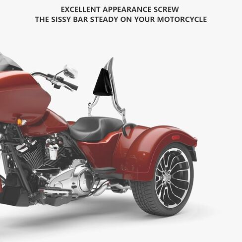 16" Black Road Glide 3 & Freewheeler Sissybar Pad Motorcycle Passenger Backrest Sissy Bar for Harley Davidson FLRT FLTRT 2015-2024 in Kuwait