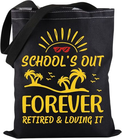 PWHAOO Retired Teacher Tote Bag Out Forever Retired Loving It Tote Bag Teacher Appreciation Gift in Saudi Arabia