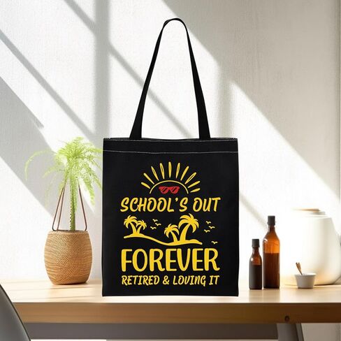 PWHAOO Retired Teacher Tote Bag Out Forever Retired Loving It Tote Bag Teacher Appreciation Gift in Saudi Arabia