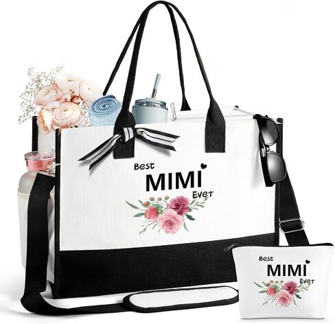 Mothers Day Gifts Mom Grandma Sister Gigi NaNa Her Birthday Gifts for Women Large Canvas Tote Bag and Makeup Bag Set in Saudi Arabia