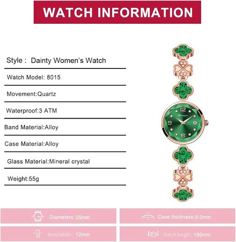 Gosasa Vintage Gold Watch for Women Four-Leaf Clover Diamond Women’s Bracelet Watch Stainless Steel Elegant Dainty Small Ladies Dress Wrist Watch Waterproof Luxury Gift in Saudi Arabia