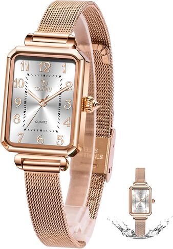 Womens Watch Fashion Dress Dress Mesh Sbart Watchproof Watches for Women Elegant Dainty two Tine Womens Watch Watch Quartz Easy Read Watches With Day Date in Kuwait