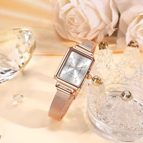 Womens Watch Fashion Dress Dress Mesh Sbart Watchproof Watches for Women Elegant Dainty two Tine Womens Watch Watch Quartz Easy Read Watches With Day Date in Kuwait