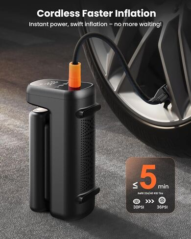 Tire Inflator Portable Air Compressor, 150PSI Portable Air Pump for Car Tires with 7800mAh Battery, Fast Inflation Cordless Bike Pump with Pressure Gauge for Car, Bicycle, Motorcycle, Ball in Saudi Arabia
