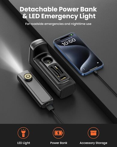 Tire Inflator Portable Air Compressor, 150PSI Portable Air Pump for Car Tires with 7800mAh Battery, Fast Inflation Cordless Bike Pump with Pressure Gauge for Car, Bicycle, Motorcycle, Ball in Saudi Arabia