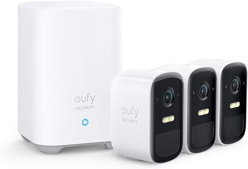 eufy Security, eufyCam 2C 2-Cam Kit with Solar Panel 2W, Security Camera Wireless Outdoor, Home Security System, HomeKit Compatibility, 1080p HD, IP67, Night Vision, Motion Only Alert, No Monthly Fee in Saudi Arabia