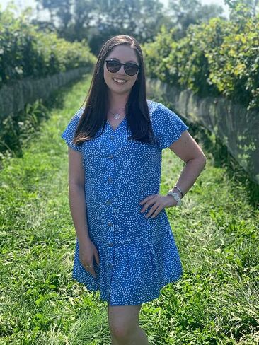 Imysty Womens Polka Dot V Neck Button Down Ruffles Loose Mini Short T-Shirt Dress in Kuwait