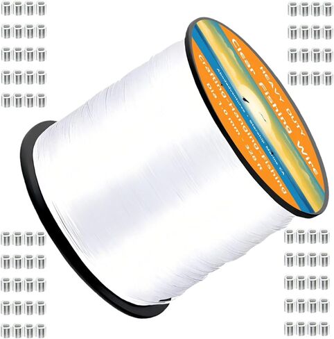 خط صيد أبودا شفاف بطول 1640 قدم 500 متر 17 رطل، خط صيد أحادي الخيط رفيع 0.3 مم للحرف اليدوية صناعة المجوهرات، خيط شفاف للزينة المعلقة، سلك صيد غير مرئي من النايلون مع مقص in Kuwait