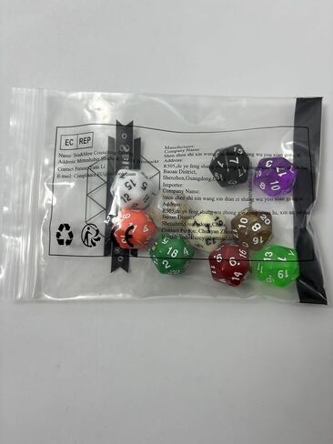 SmartDealsPro 10-Pack 20 Sided Dice D20 Polyhedral Dice for DND RPG MTG Table Game (Double Color) in Kuwait