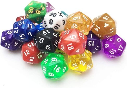 SmartDealsPro 10-Pack 20 Sided Dice D20 Polyhedral Dice for DND RPG MTG Table Game (Double Color) in Kuwait