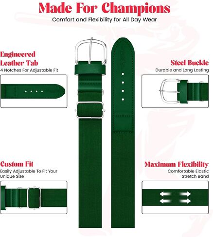 Exxact Sports Youth Baseball Socks and Belt Combo - Soft, Durable, Adjustable, and Perfect for Youth and Adult Players in Saudi Arabia