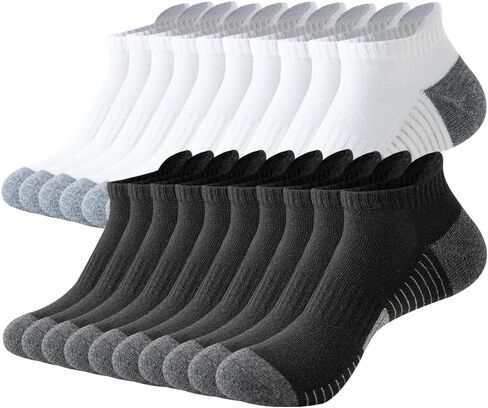 Joynée 10 Pairs Mens Athletic Running Socks Cushioned Cushioned Low Cut Sports Socks للرجال ، حجم جورب 10-13 in Saudi Arabia