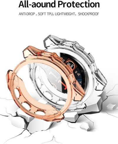 حافظة مكونة من قطعتين لغطاء الساعة الذكية Garmin Fenix ​​8 مقاس 47 مم، حماية شاملة، مقاومة للصدمات، غطاء حماية شفاف من مادة TPU لملحقات الساعة الذكية Garmin Fenix ​​8 مقاس 47 مم - شفاف + رمادي in Kuwait
