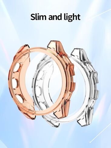 حافظة مكونة من قطعتين لغطاء الساعة الذكية Garmin Fenix ​​8 مقاس 47 مم، حماية شاملة، مقاومة للصدمات، غطاء حماية شفاف من مادة TPU لملحقات الساعة الذكية Garmin Fenix ​​8 مقاس 47 مم - شفاف + رمادي in Kuwait