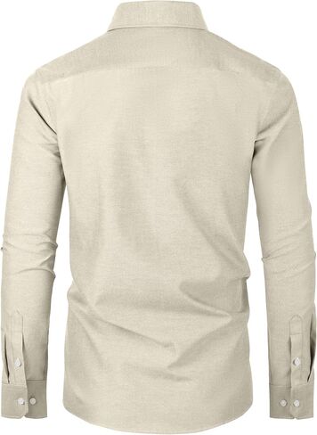 Grade 3.5 Wrinkle-Resistant Men's Lightweight Oxford Dress Shirts Long Sleeve Business Casual Pocket Shirt in Saudi Arabia