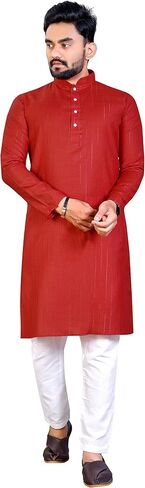 Cotton Men's Kurta Pajama Set, Mens wedding kurta, festival kurta,Designer Indian kurta pyjama set in Kuwait