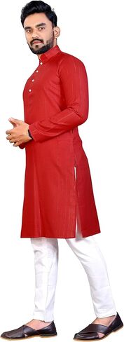 Cotton Men's Kurta Pajama Set, Mens wedding kurta, festival kurta,Designer Indian kurta pyjama set in Kuwait