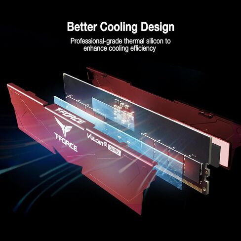 TEAMGROUP T-Force Vulcan Alpha DDR5 Ram 32GB Kit (2x16GB) 6000MHz (PC5-48000) CL38 وحدة ذاكرة سطح المكتب ذاكرة الوصول العشوائي AMD الذاكرة المحسنة أسود FLABD532G6000HC38GDC01 in Kuwait