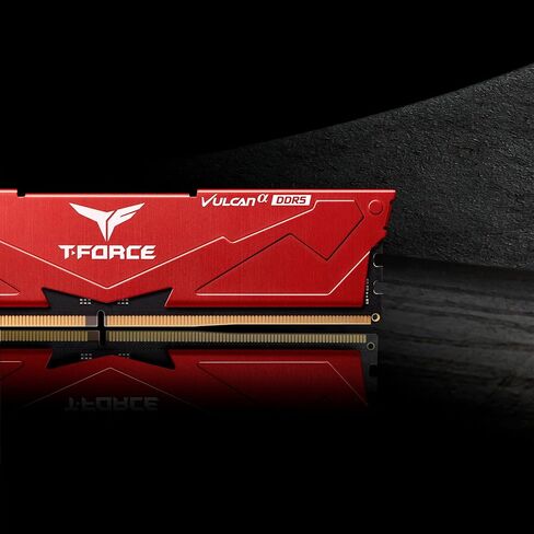 TEAMGROUP T-Force Vulcan Alpha DDR5 Ram 32GB Kit (2x16GB) 6000MHz (PC5-48000) CL38 وحدة ذاكرة سطح المكتب ذاكرة الوصول العشوائي AMD الذاكرة المحسنة أسود FLABD532G6000HC38GDC01 in Kuwait