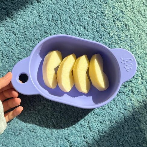 Heart Shaped Platinum Silicone Food Bowl for Toddlers, 13 oz, Made in Korea, Red, BPA Free, Microwave & Dishwasher Safe in Saudi Arabia