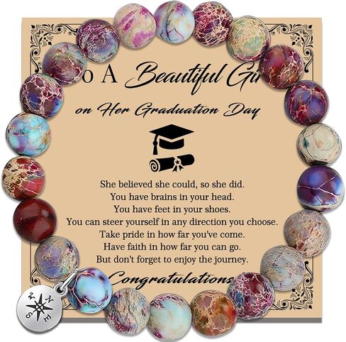 Graduation Gifts for Her,Graduation Bracelets Inspirational Compass Bracelet Class of 2025 Graduate Gifts Middle School High School College Bachelor Master Women Daughter Friends in Saudi Arabia