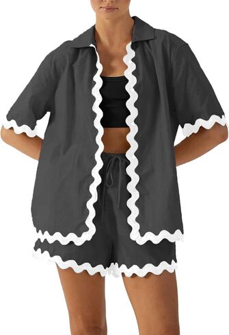 مجموعات غير رسمية من ISZPLUSH للسيدات من مجموعة مجموعات غير رسمية مريحة قميص طويل الأكمام. in Kuwait