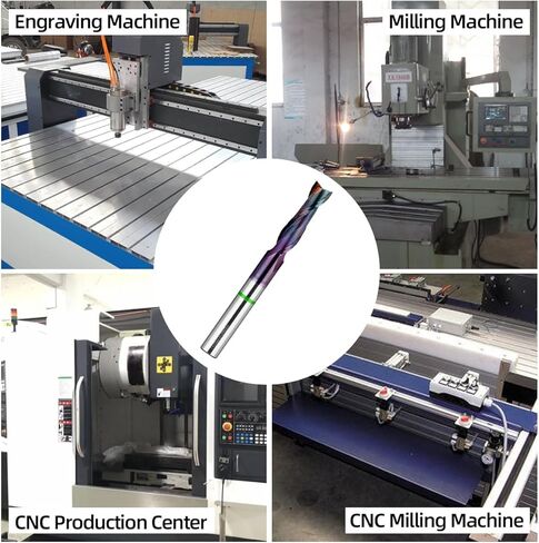 لقمة توجيه ضغط لولبية عرقوب 1/4 بوصة مع طلاء DLC - مطحنة نهاية CNC من الكربيد الصلب لنحت الخشب والنقش والحز - قطر القطع 1/4 بوصة، طول القطع 1 بوصة in Kuwait